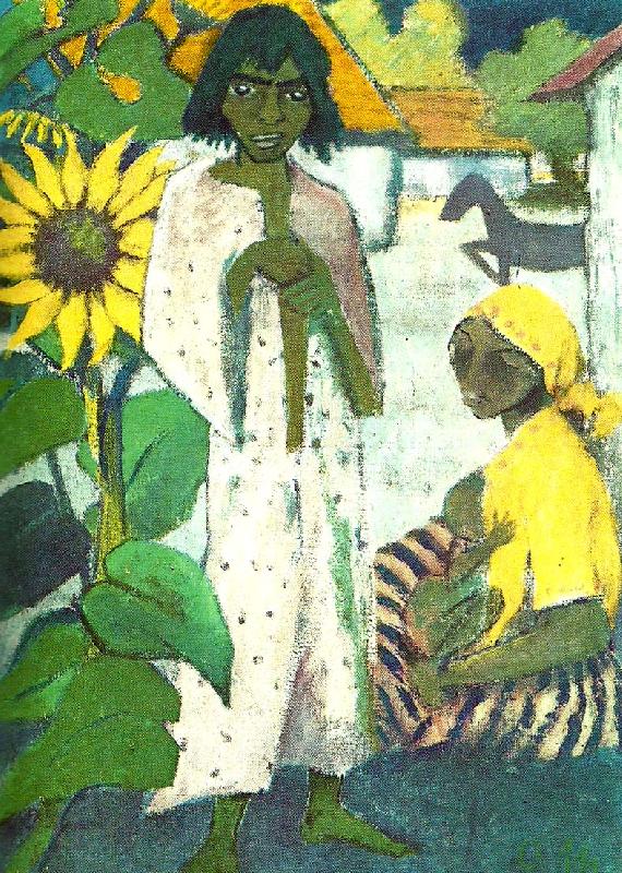 Otto Mueller zigenare med solrosor Spain oil painting art